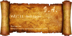 Váli Antigon névjegykártya